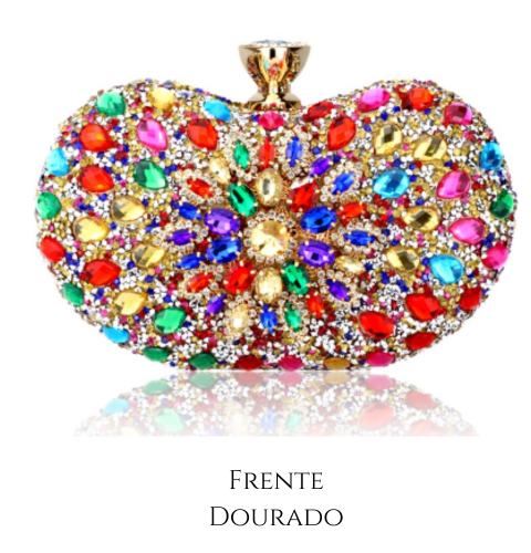 Bolsa Clutch Colorida com Pedrarias