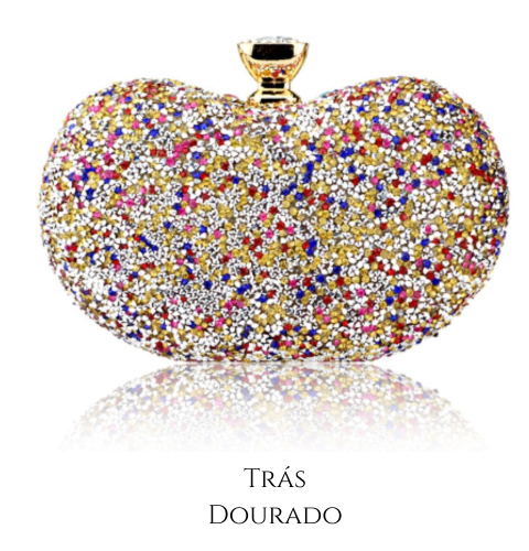Bolsa Clutch Colorida com Pedrarias