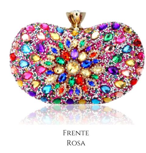 Bolsa Clutch Colorida com Pedrarias