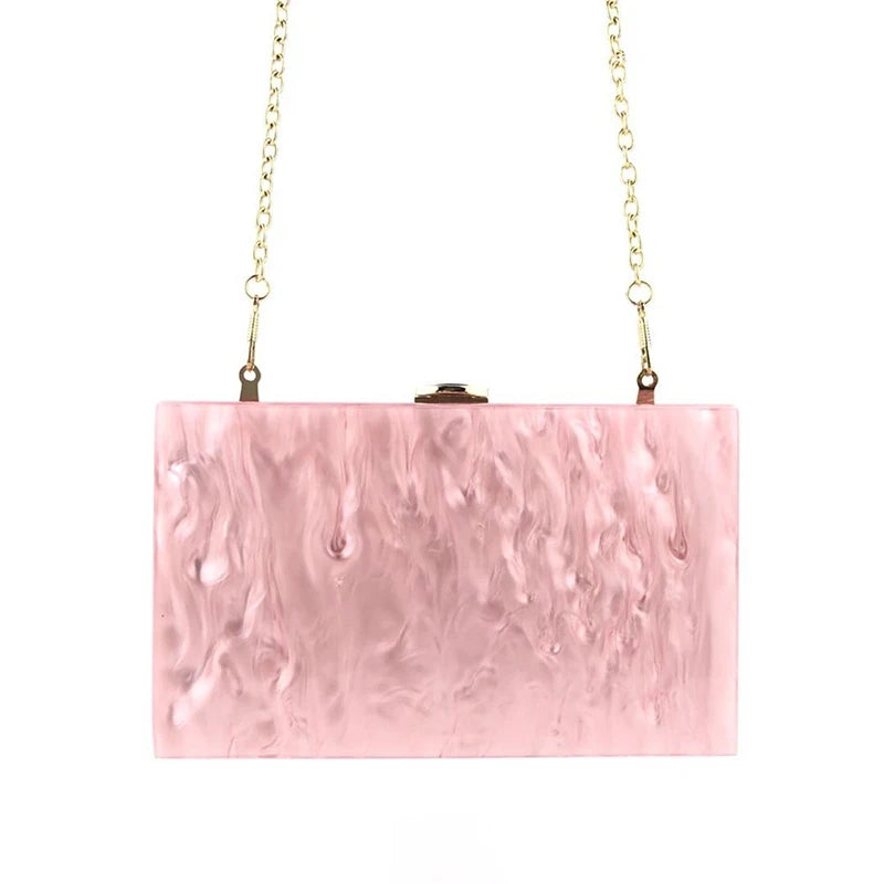 Bolsa Clutch Rosé Acrílico