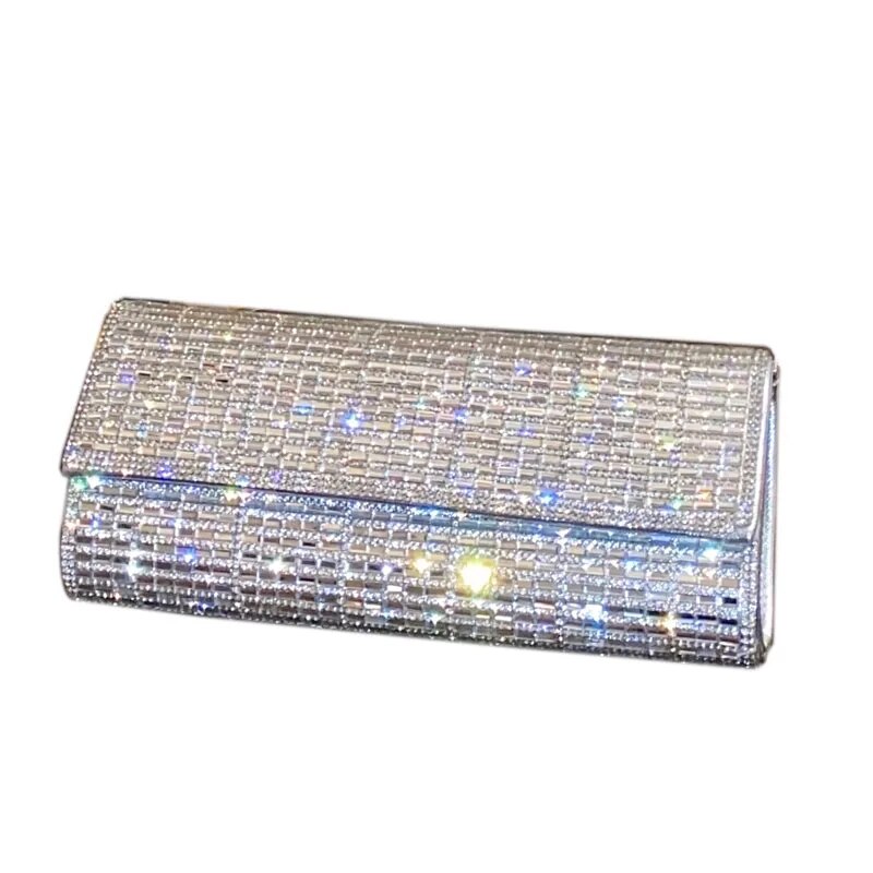 Bolsa Clutch Carteira Retangular com Cristais