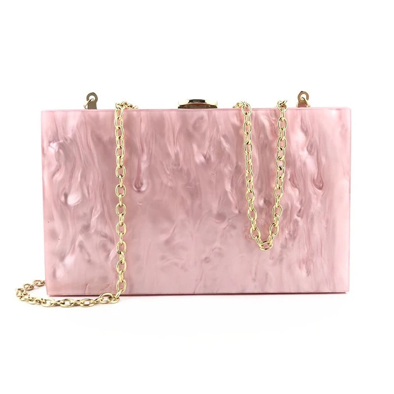 Bolsa Clutch Rosé Acrílico