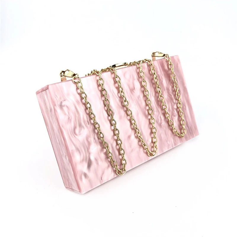 Bolsa Clutch Rosé Acrílico