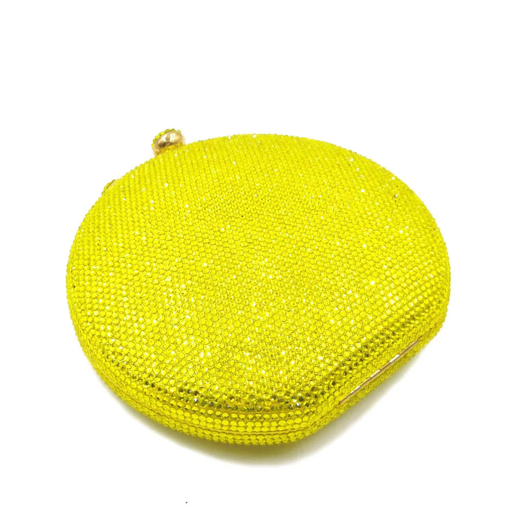 Bolsa Clutch Redonda com Cristais