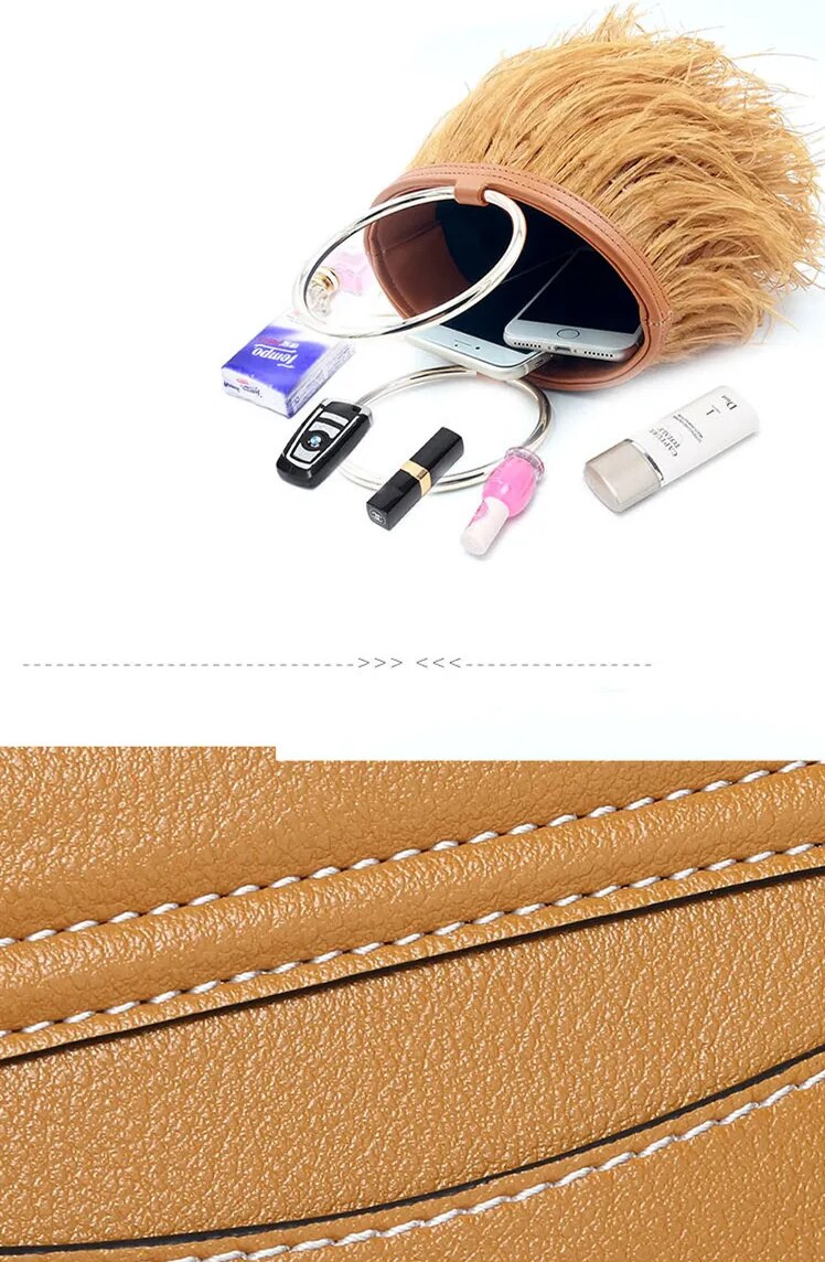 Bolsa Clutch Plumas Alça Argola