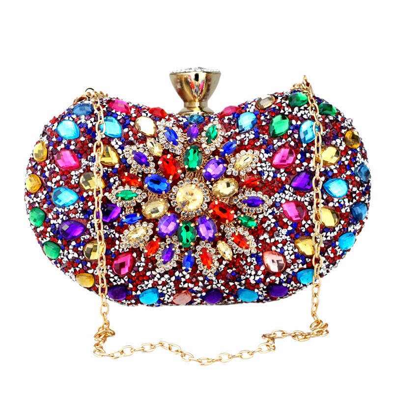 Bolsa Clutch Colorida com Pedrarias