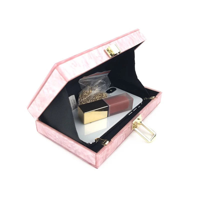 Bolsa Clutch Rosé Acrílico