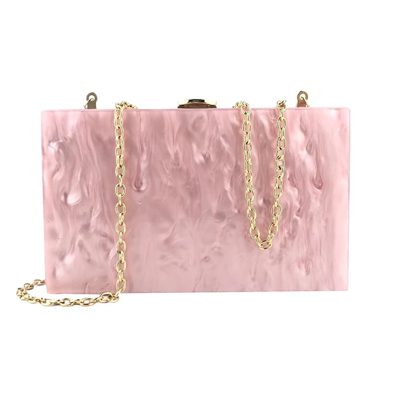 Bolsa Clutch Rosé Acrílico