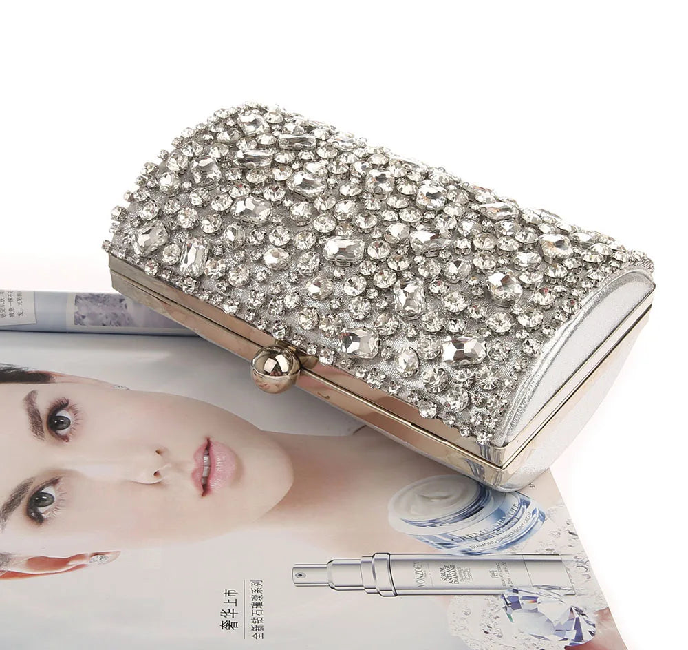 Bolsa Clutch Pedrarias Retangular