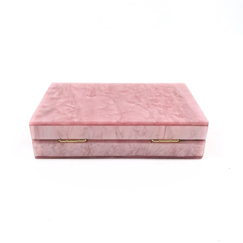 Bolsa Clutch Rosé Acrílico