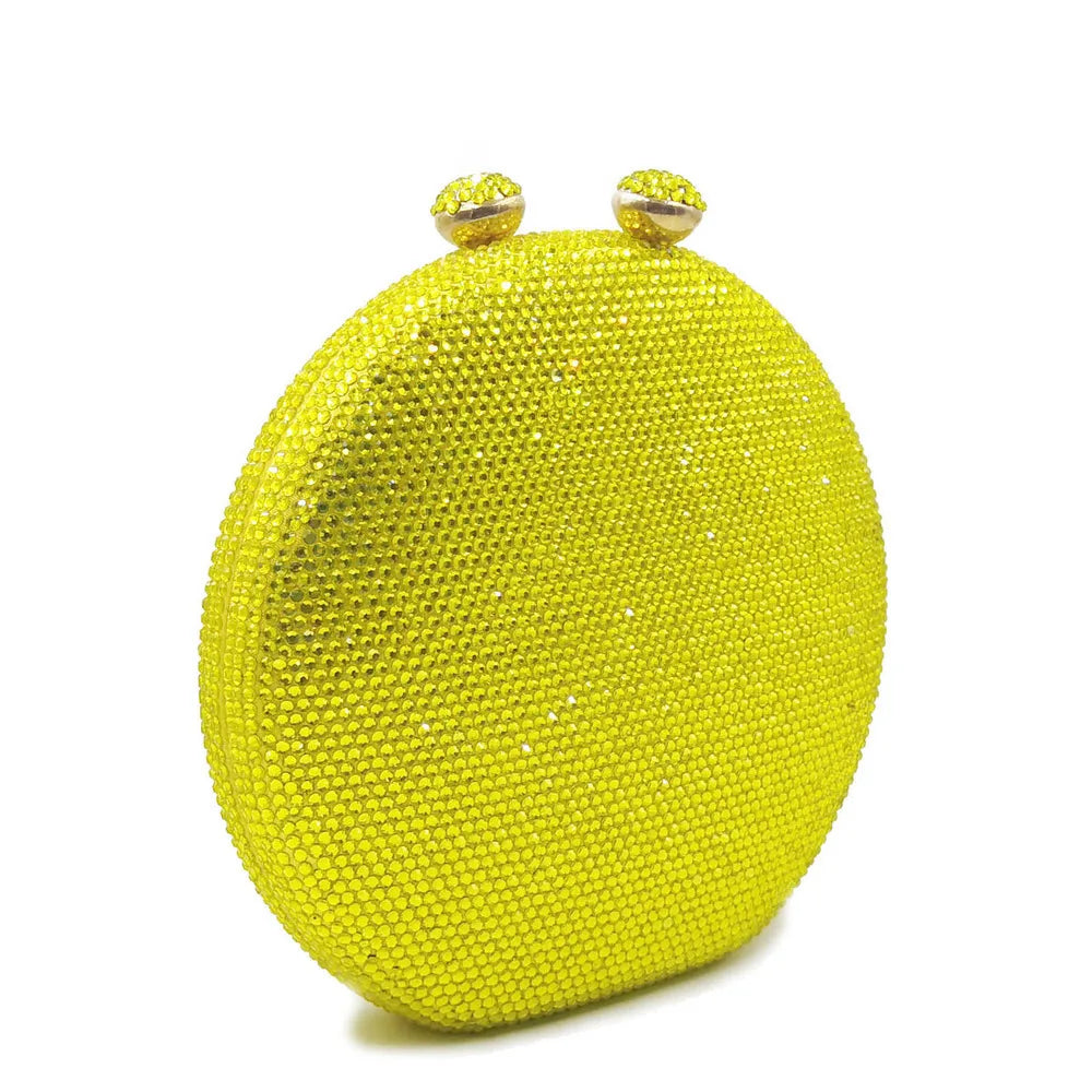 Bolsa Clutch Redonda com Cristais