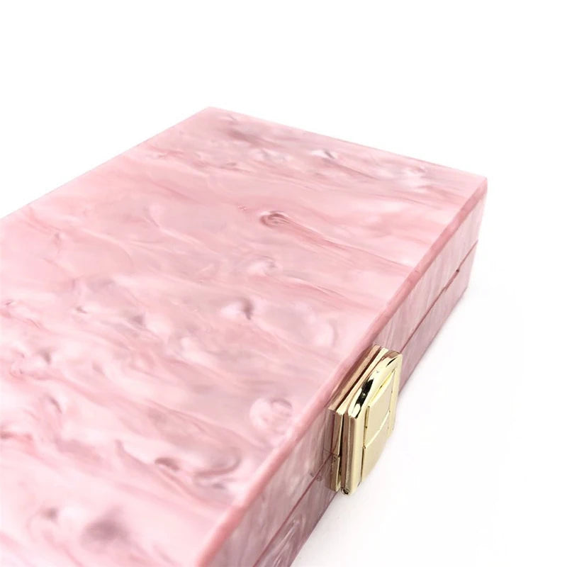 Bolsa Clutch Rosé Acrílico