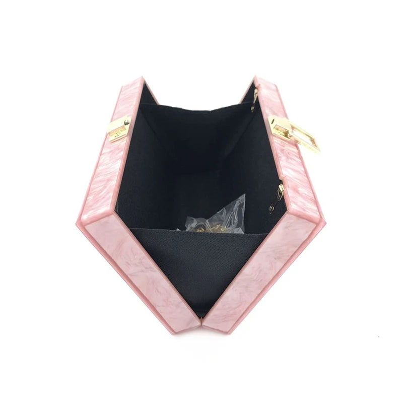 Bolsa Clutch Rosé Acrílico