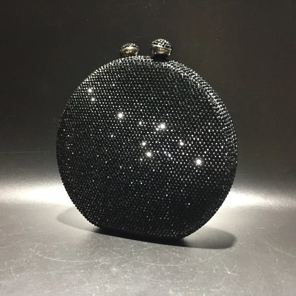 Bolsa Clutch Redonda com Cristais