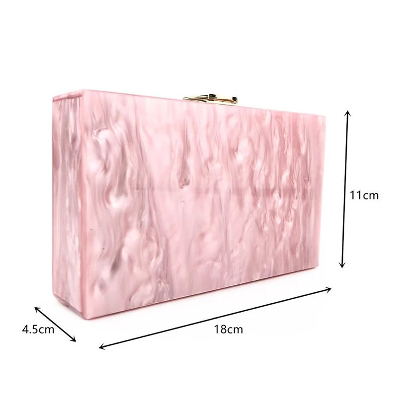 Bolsa Clutch Rosé Acrílico