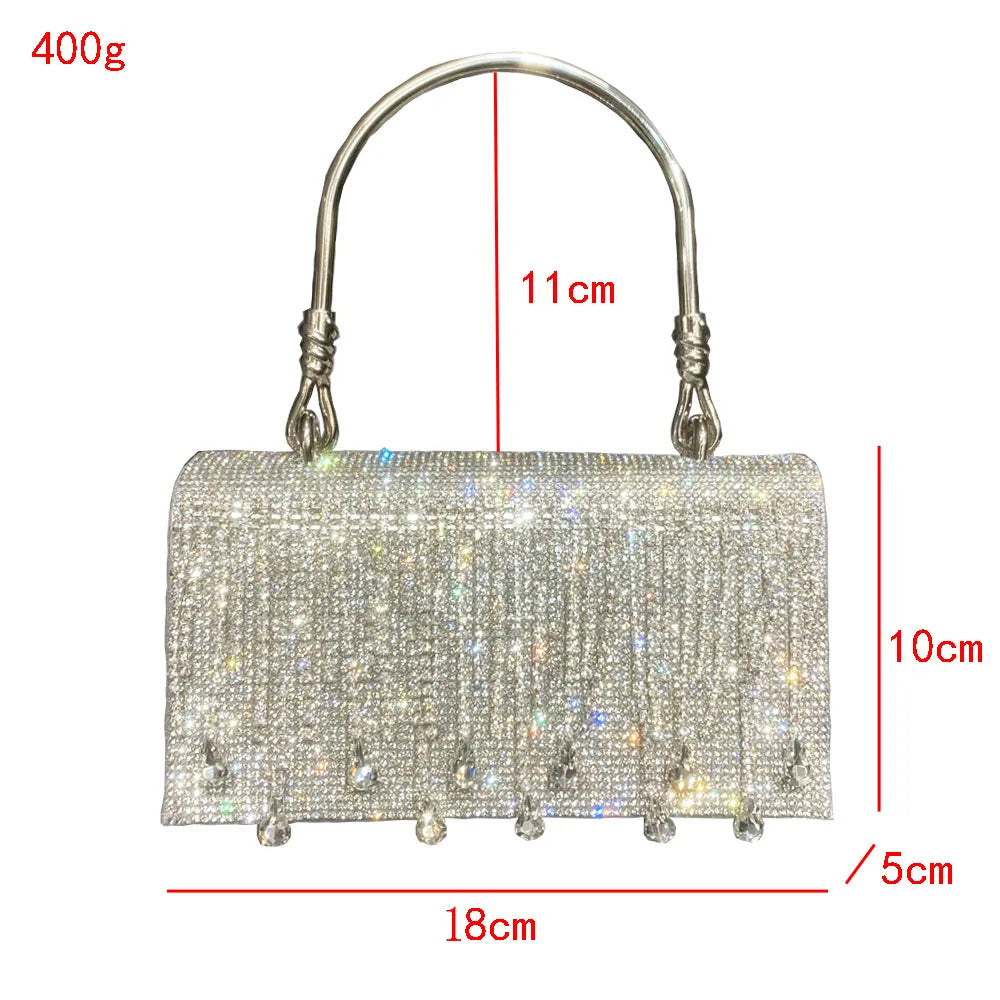 Bolsa Clutch Retangular com Strass
