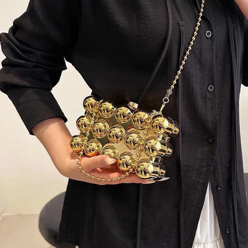 Bolsa Clutch Esferas Espelhada