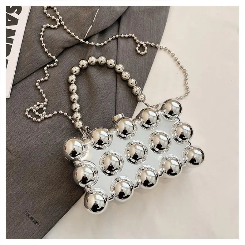 Bolsa Clutch Esferas Espelhada