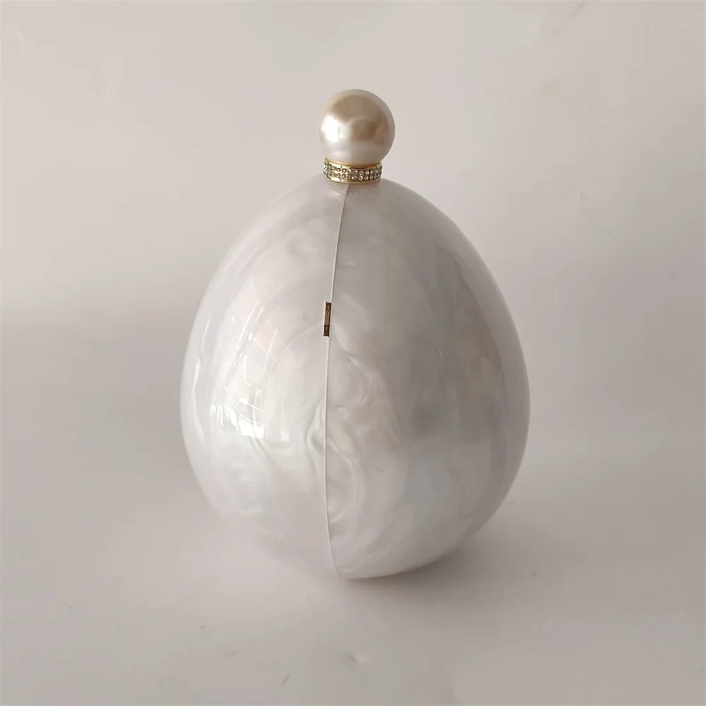 Bolsa Clutch Oval Pérola