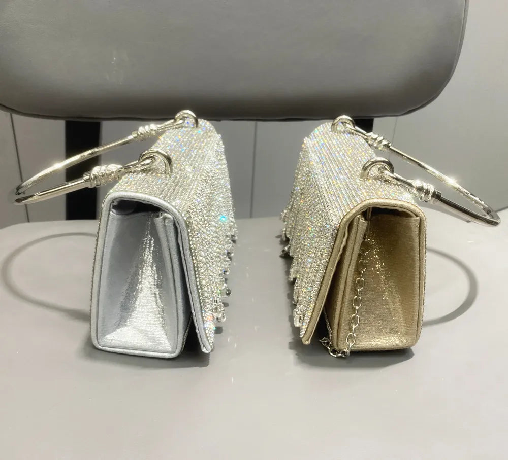 Bolsa Clutch Retangular com Strass