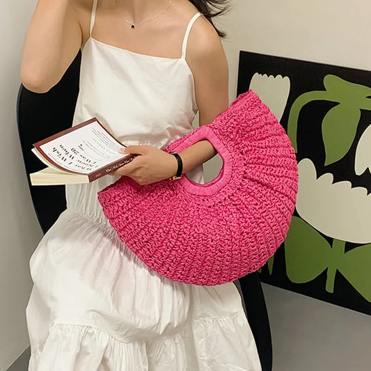 Bolsa Palha Elegante Verão