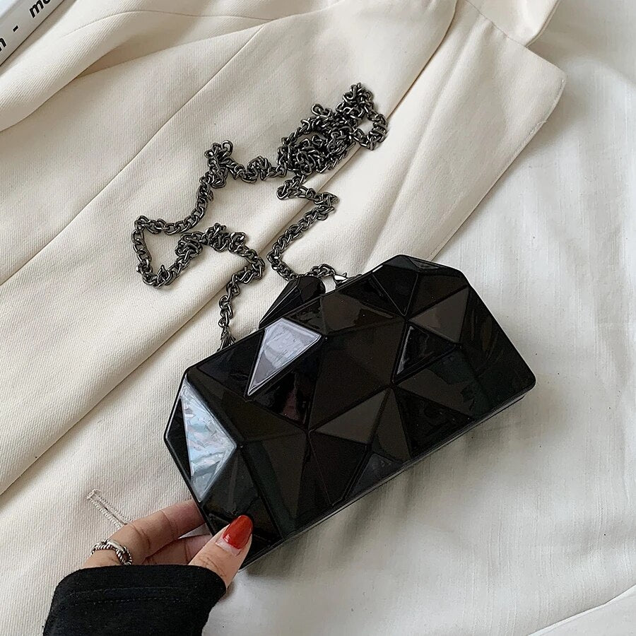 Bolsa Clutch Geométrica Espelhada