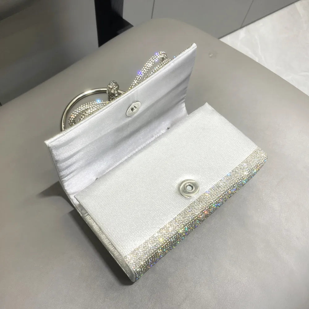 Bolsa Clutch Retangular com Strass