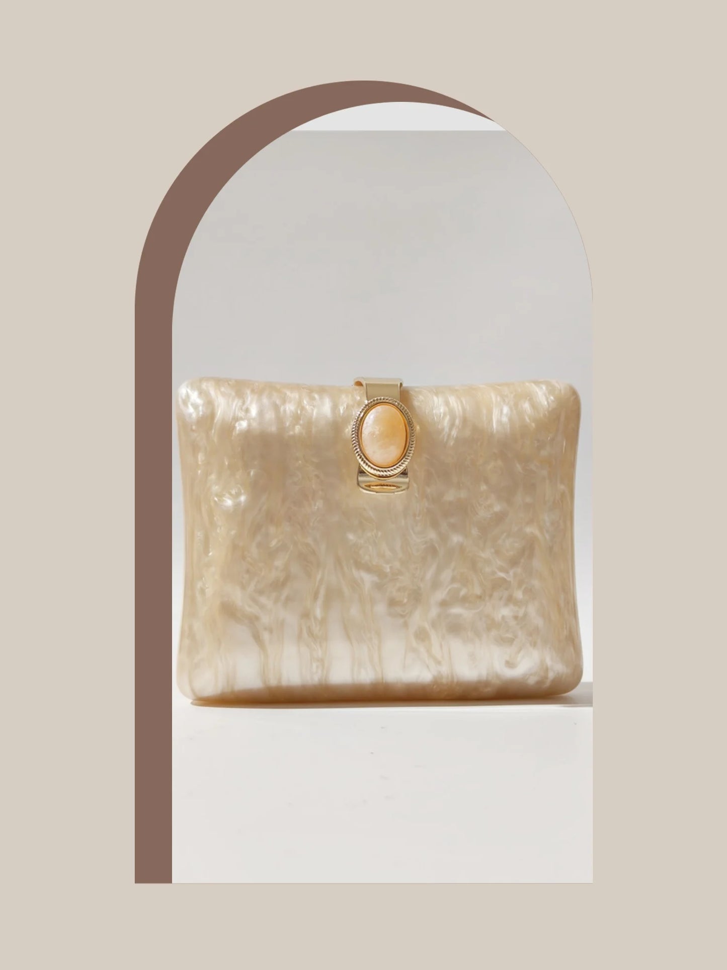 Bolsa Clutch Acrílico Detalhe de Pedra