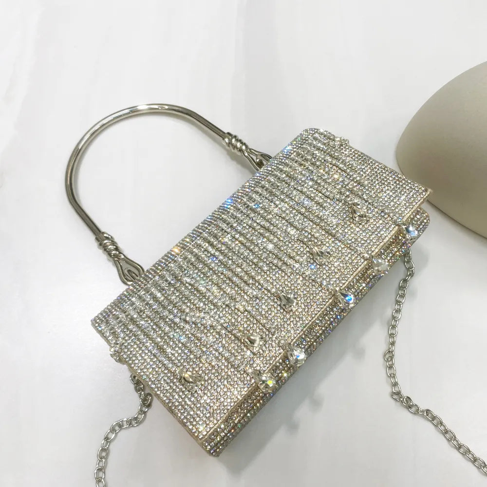 Bolsa Clutch Retangular com Strass