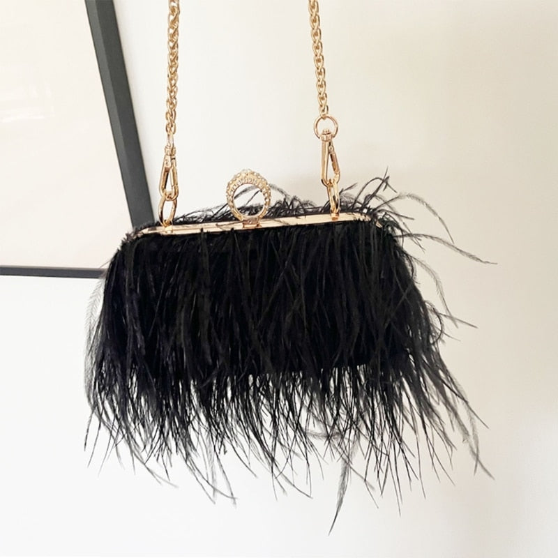 Bolsa Clutch Plumas