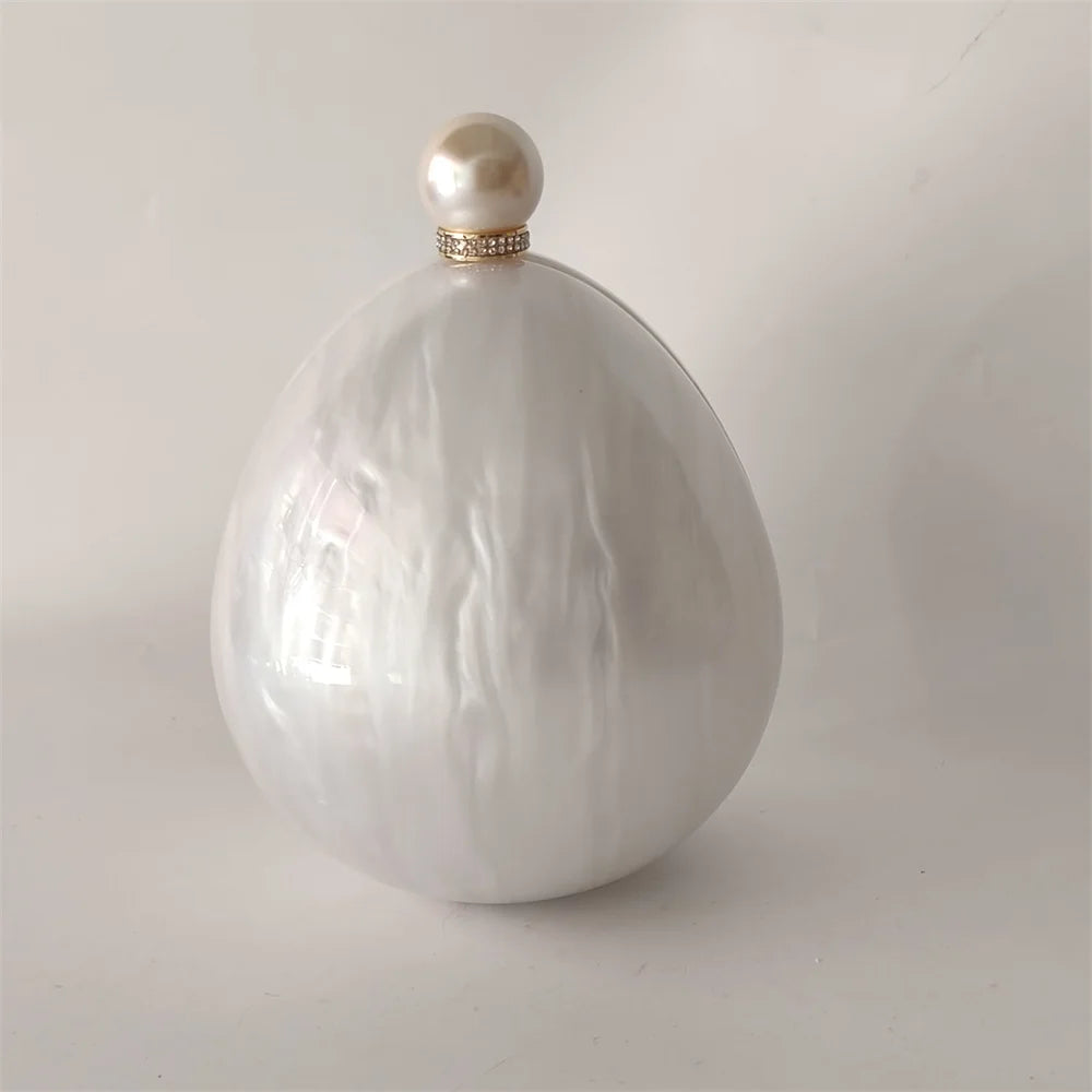 Bolsa Clutch Oval Pérola