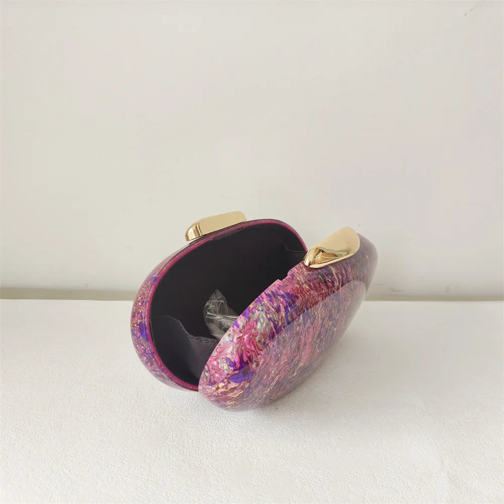 Bolsa Clutch Oval Acrílico