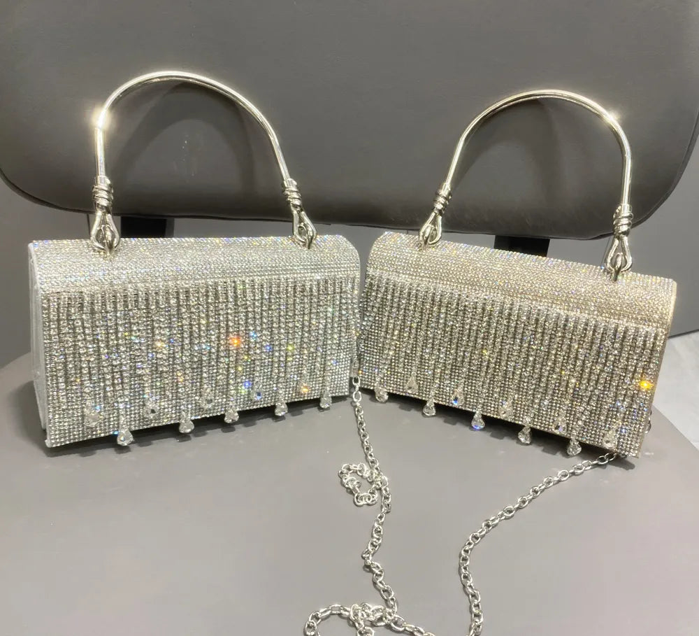 Bolsa Clutch Retangular com Strass
