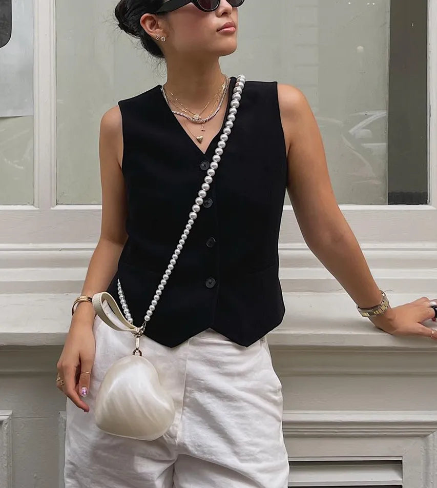 Bolsa Clutch Coração Pérola