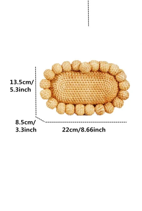 Bolsa Clutch Oval em Palha