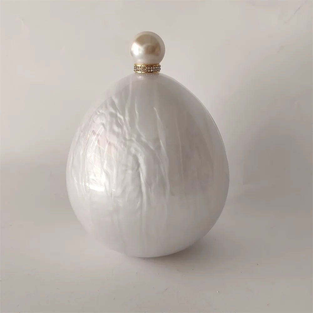 Bolsa Clutch Oval Pérola