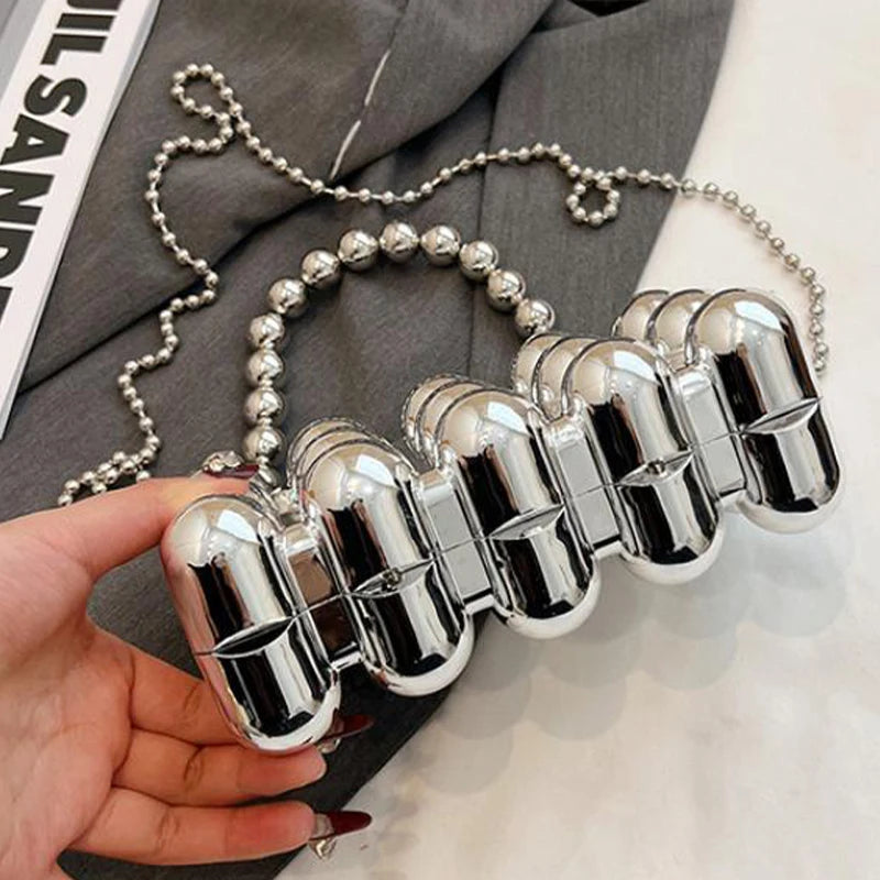 Bolsa Clutch Esferas Espelhada