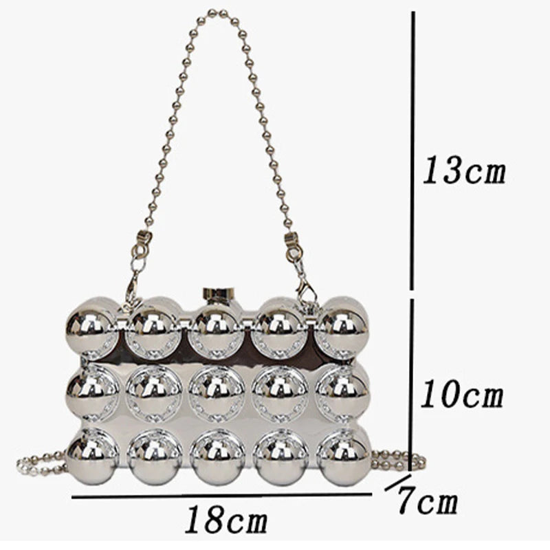 Bolsa Clutch Esferas Espelhada