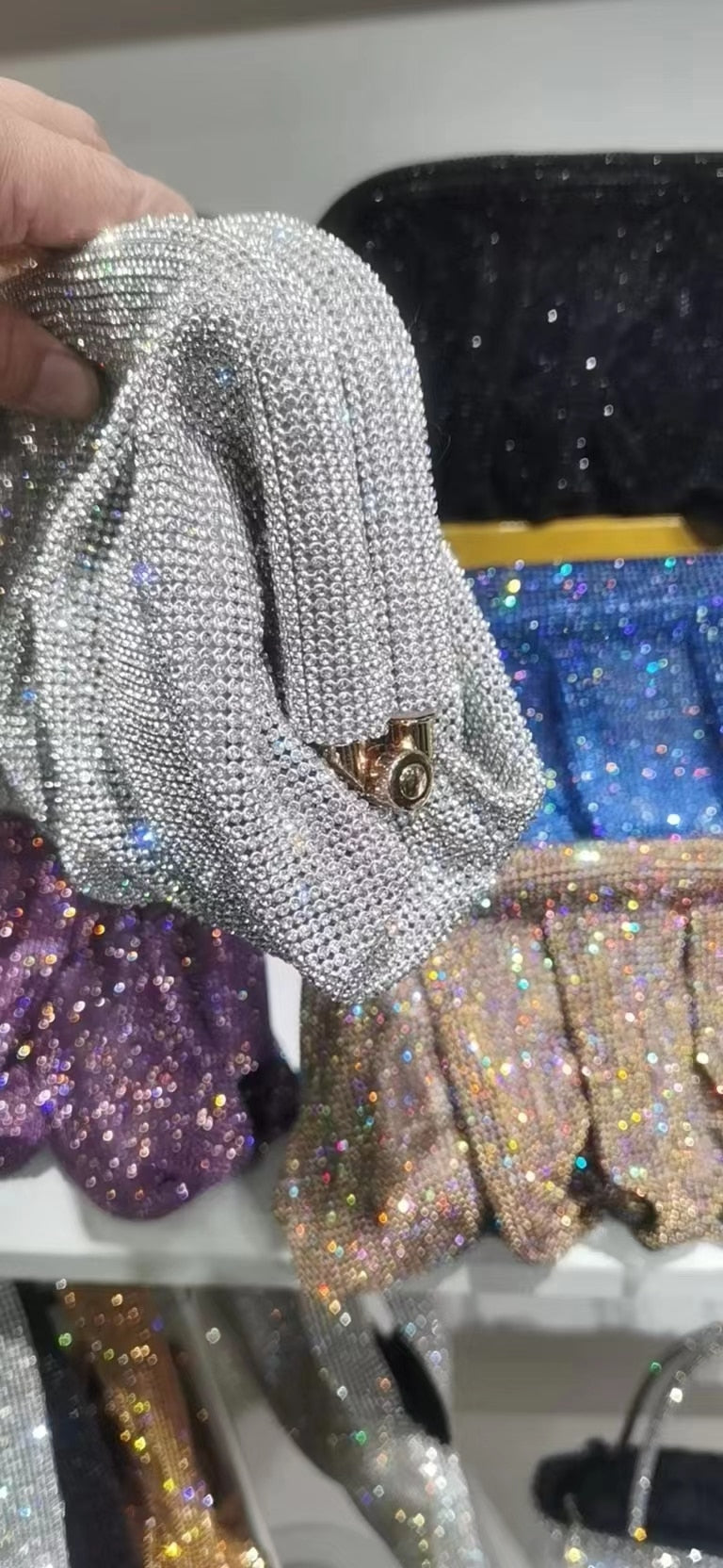 Bolsa Clutch Cravejada com Strass Festa