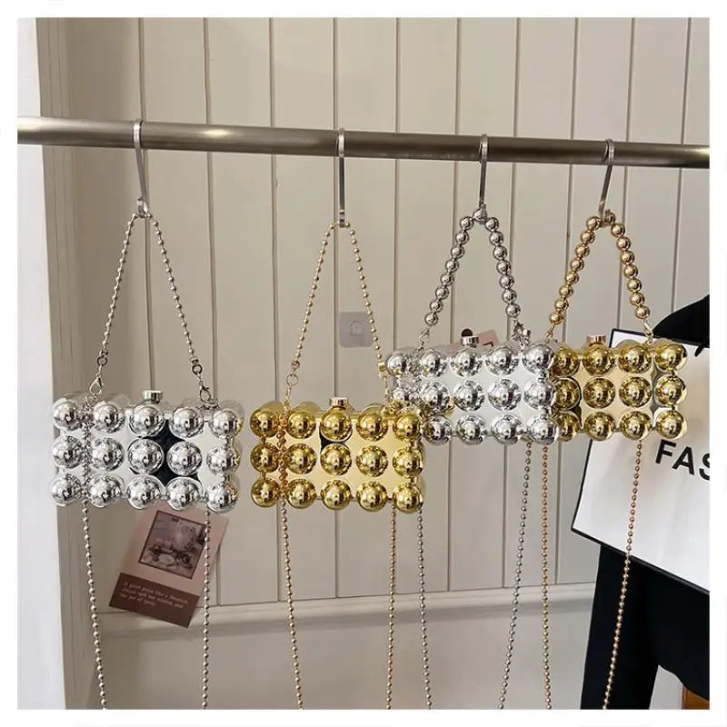 Bolsa Clutch Esferas Espelhada