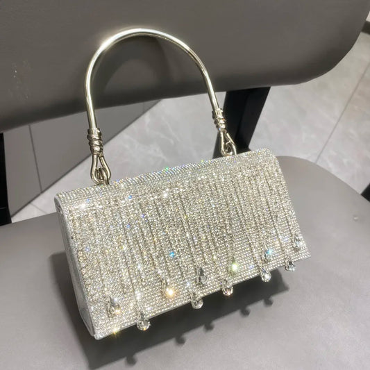 Bolsa Clutch Retangular com Strass