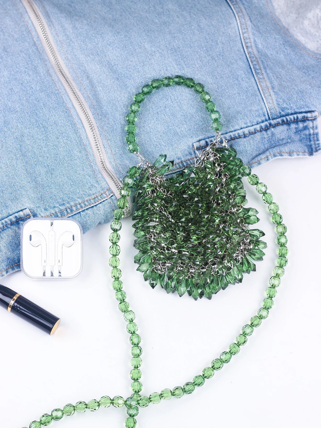 Bolsa de Cristais Verde