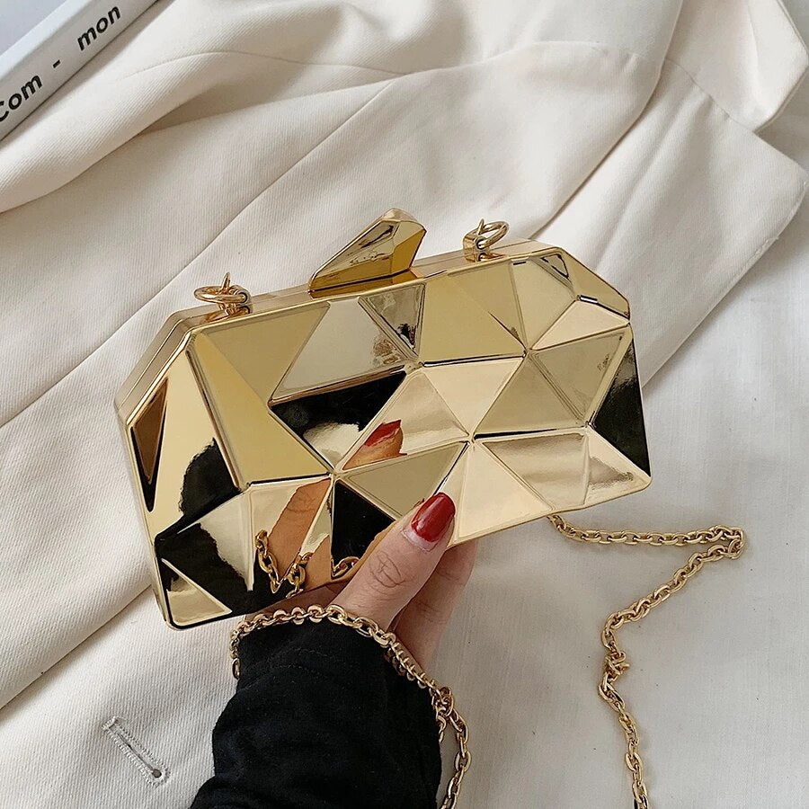 Bolsa Clutch Geométrica Espelhada