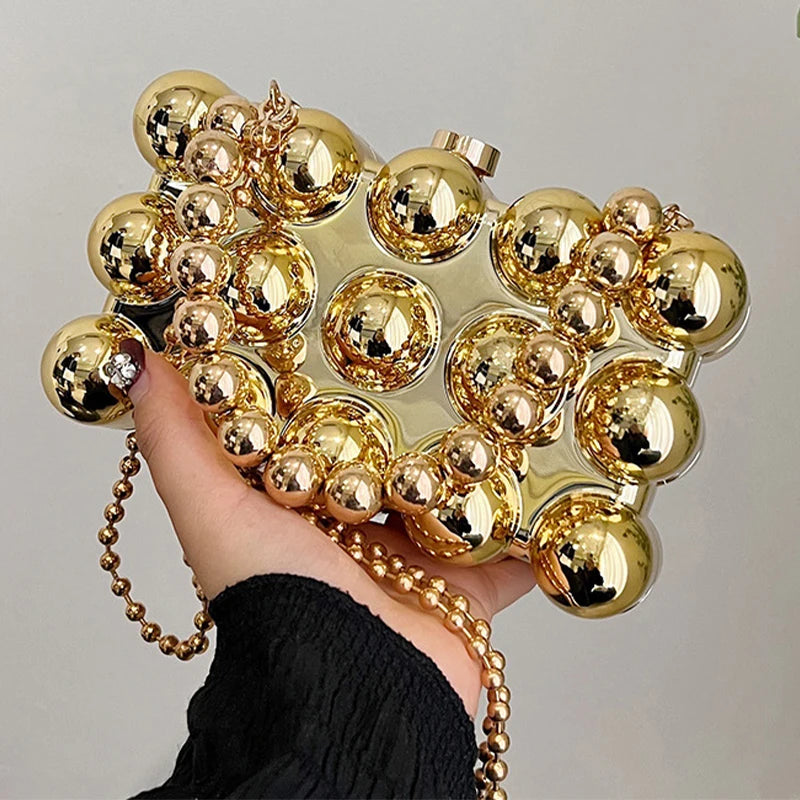 Bolsa Clutch Esferas Espelhada