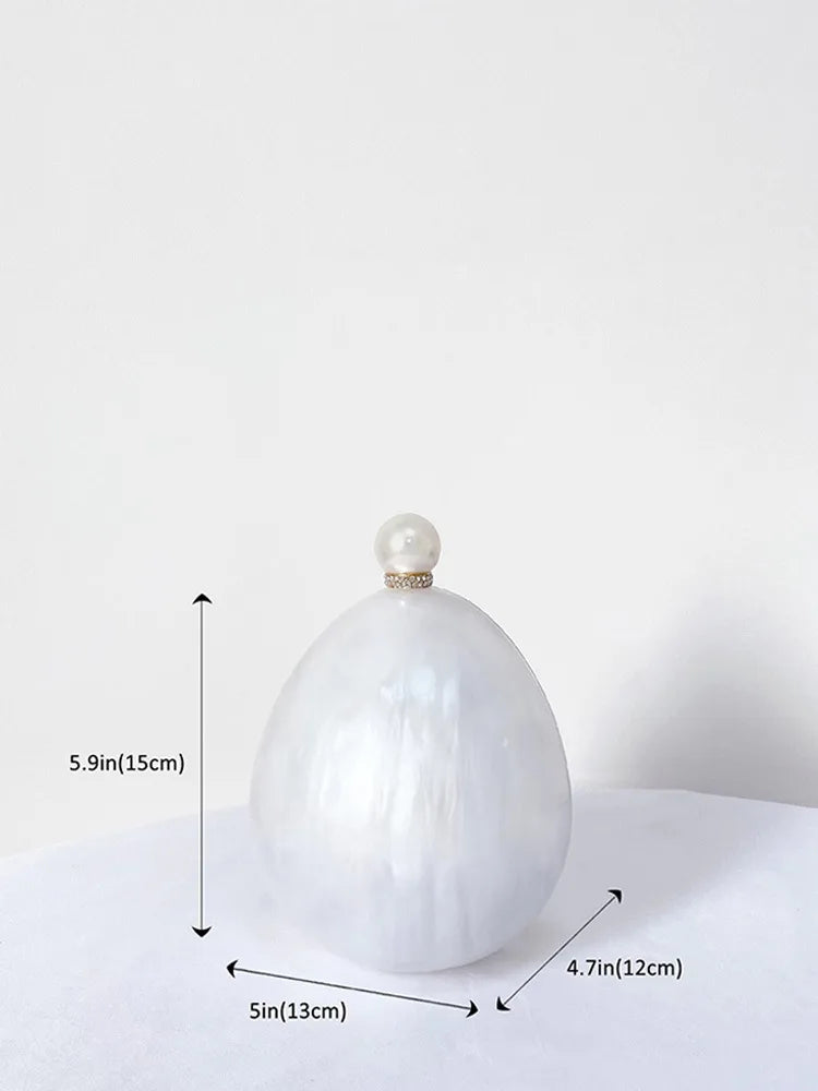 Bolsa Clutch Oval Pérola