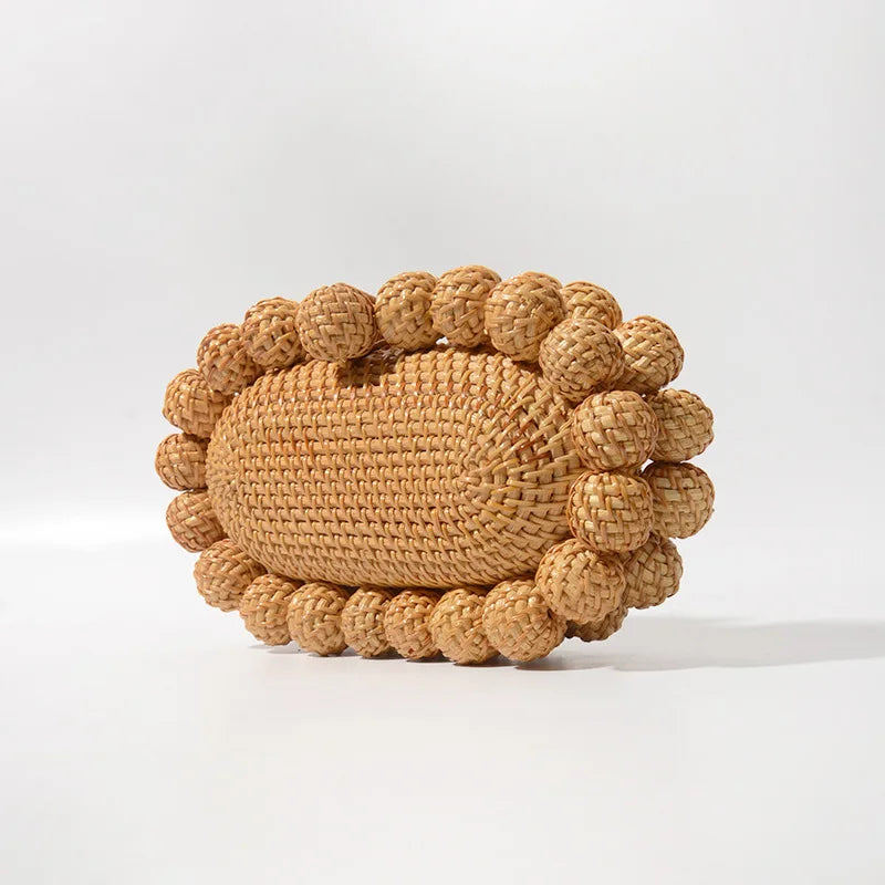 Bolsa Clutch Oval em Palha