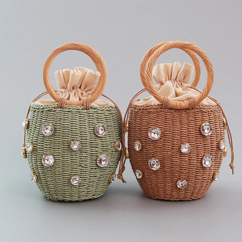 Bolsa de Palha com Alça de Argola Praia