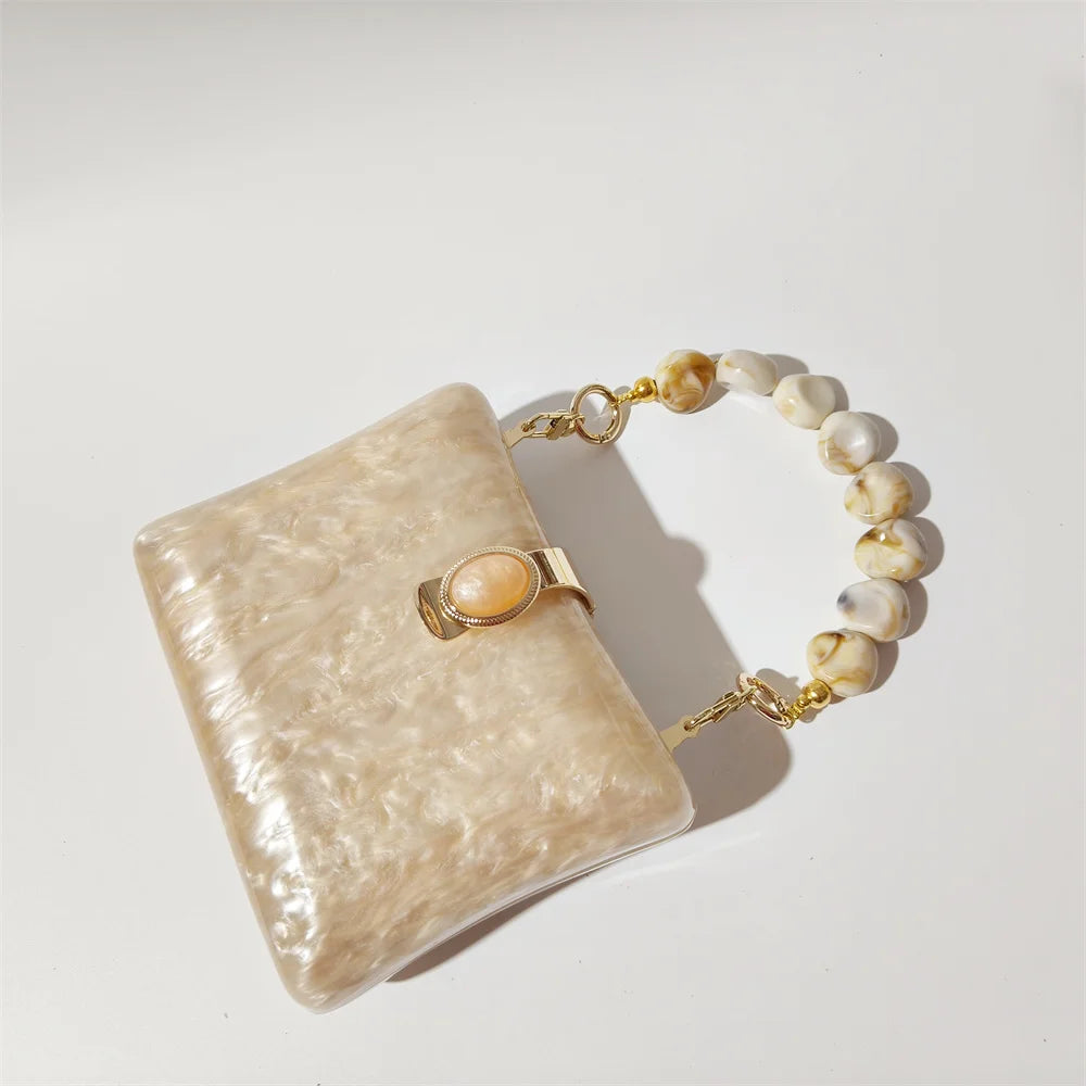 Bolsa Clutch Acrílico Detalhe de Pedra