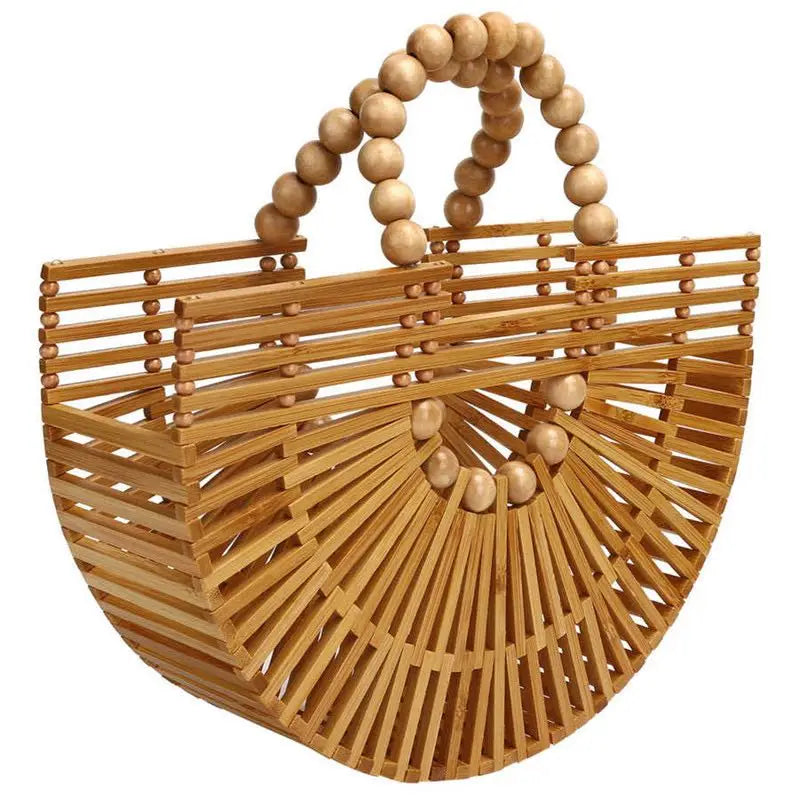 Bolsa Confeccionada em Bambu Vazada Praia