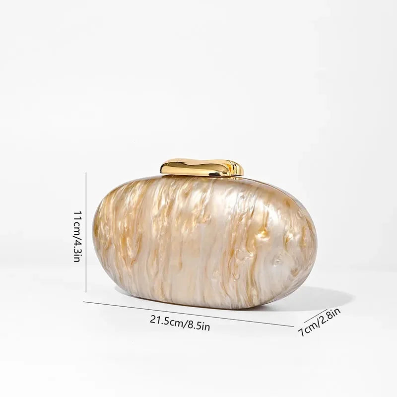 Bolsa Clutch Oval Acrílico
